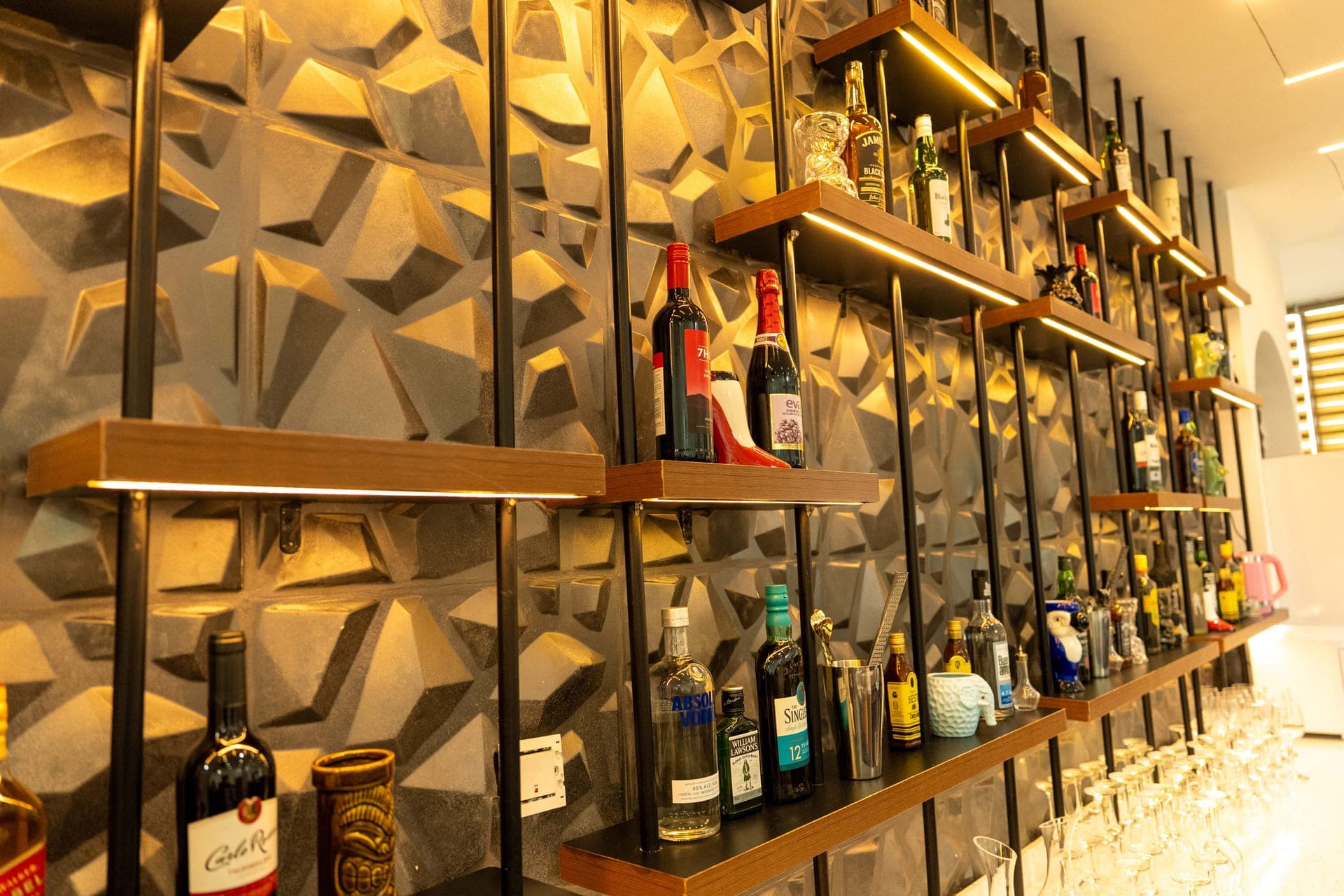 Illuminated Mansonia Cellar and Artisan Bar