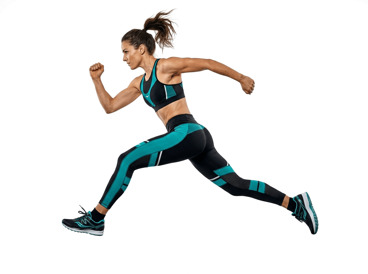 Julirose Gym Athlete in dynamic running motion